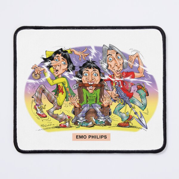 Item preview, Emo Philips - An illustration by Paul Cemmick designed and sold by TIGERDAVER.