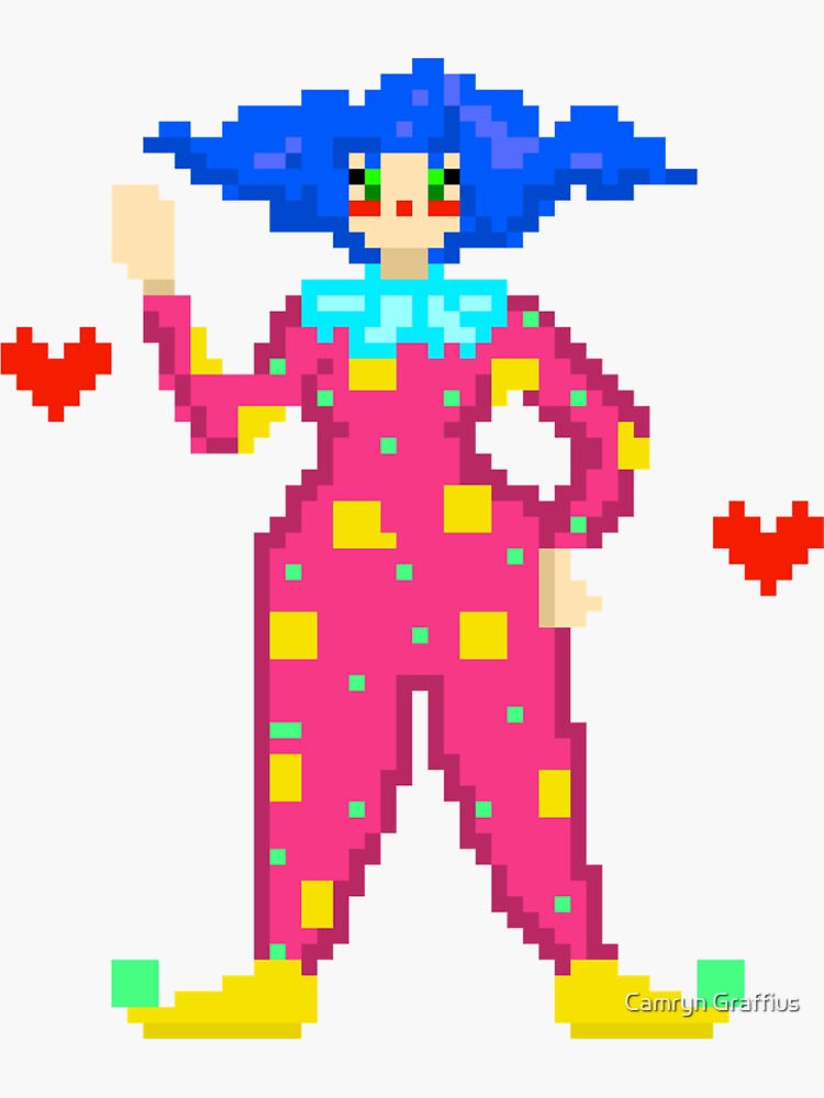 Clown Pixel Art Sticker