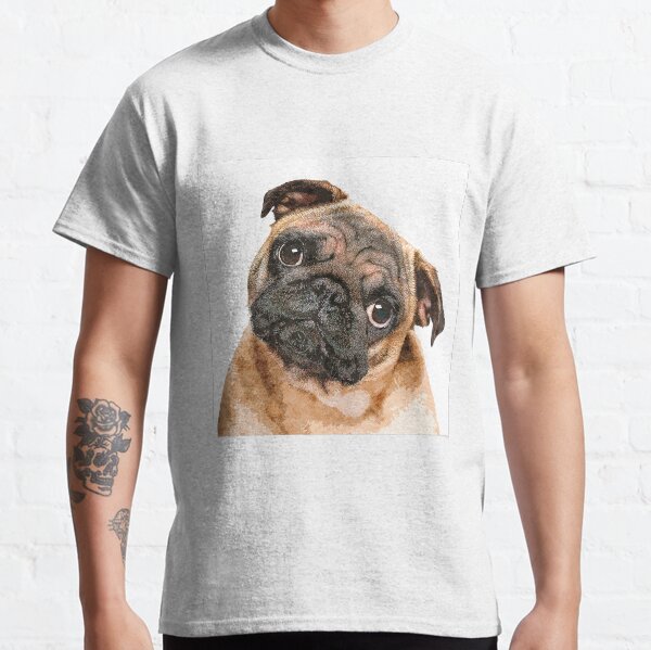 Totes Adore, Young Pug Dog - Custom Pet Portrait Art Studio Classic T-Shirt