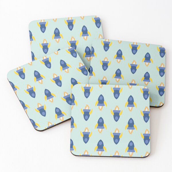 Item preview, Rockets in blue, yellow and mint green designed and sold by Ashleigh Fish.