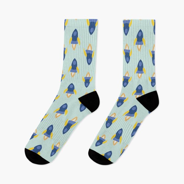 Item preview, Rockets in blue, yellow and mint green designed and sold by Ashleigh Fish.