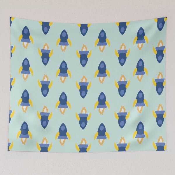 Item preview, Rockets in blue, yellow and mint green designed and sold by Ashleigh Fish.
