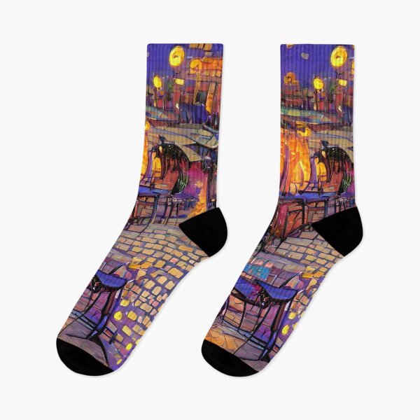 Item preview, Night cafe terrace designed and sold by advanceprintart.