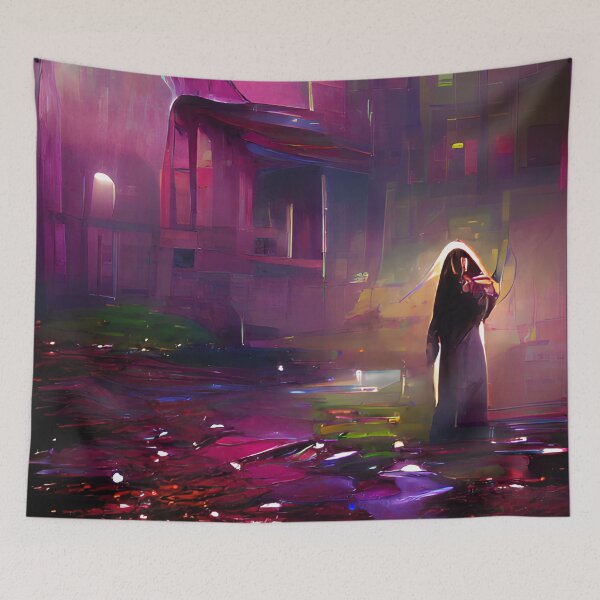 Item preview, Lost Rainy Night Creepy Abstract Art designed and sold by CreepyKaleidopi.