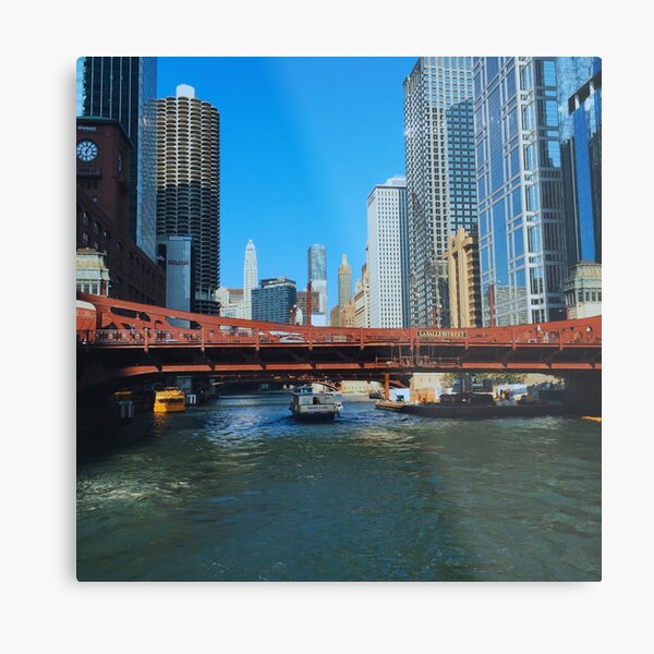 W flag Chicago skyline digital drawing | Art Board Print