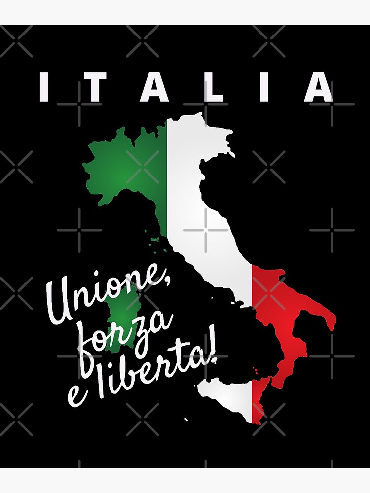 Italian Motto for Italian-American Restaurant / Kitchen - White Text  (Unity, Strength, and Liberty) Photographic Print for Sale by KelWitt