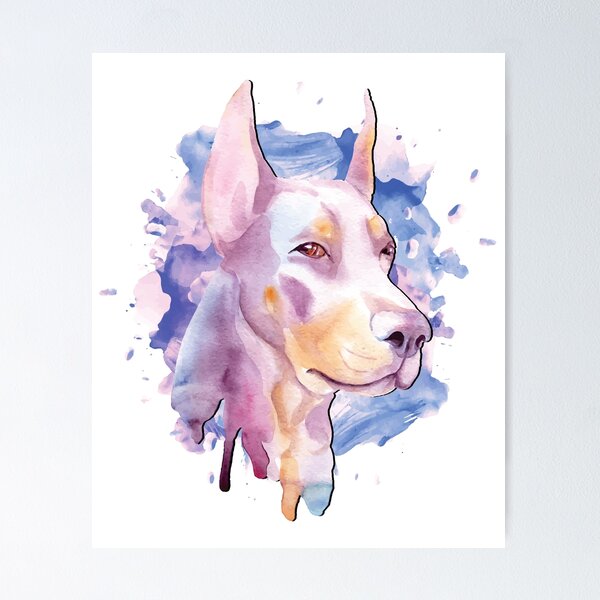 Item preview, Watercolor Dobermann Pinscher Dog Lover Artistic Gift designed and sold by MintedFresh.