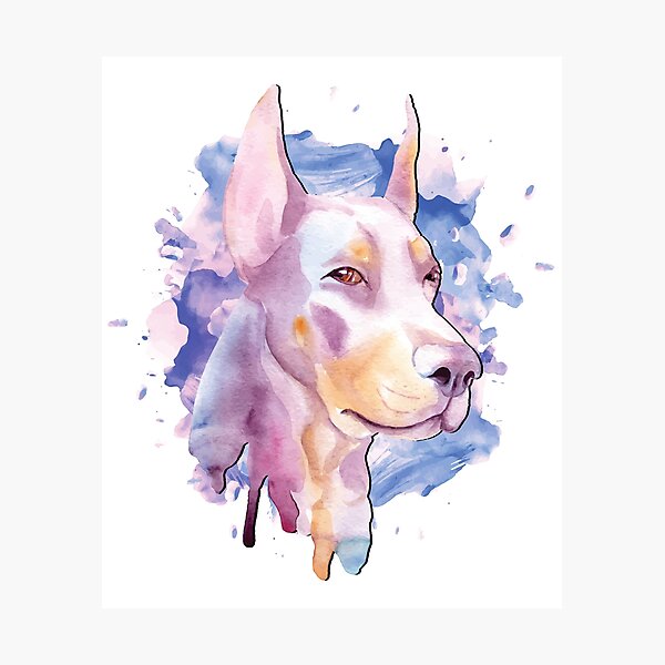 Item preview, Watercolor Dobermann Pinscher Dog Lover Artistic Gift designed and sold by MintedFresh.