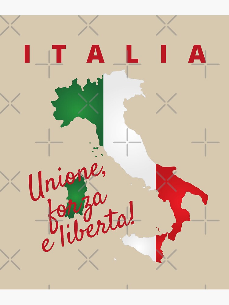 Italian Motto for Italian-American Restaurant / Kitchen- Red Text (Unity,  Strength, and Liberty) | Canvas Print