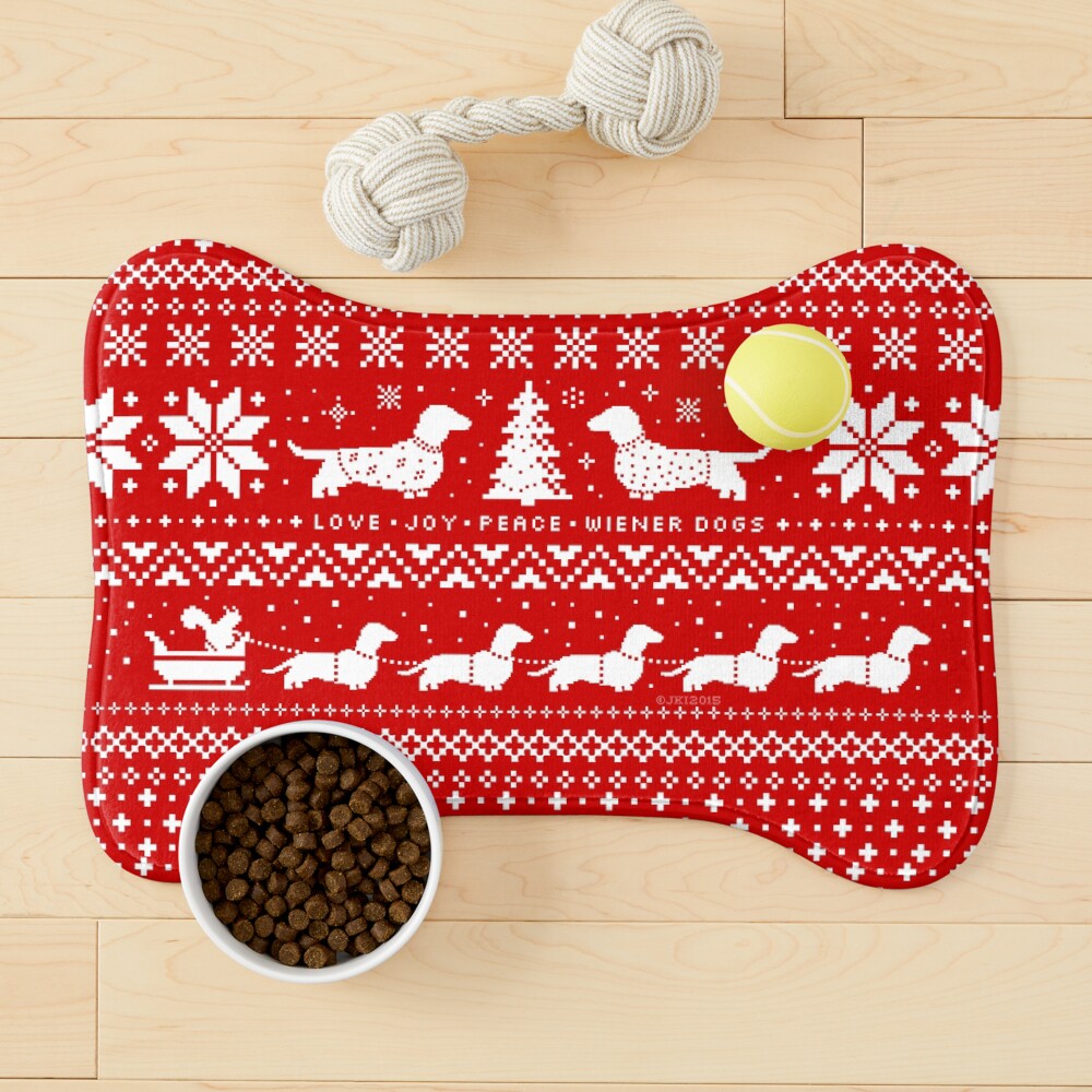 Dachshunds Christmas Sweater Pattern Pet Mat