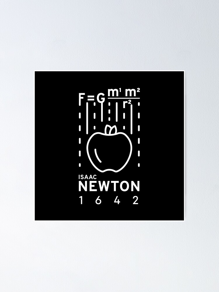 Isaac Newton Universal Law Of Gravitation Formula Apple White Poster For Sale By Majtek 4484