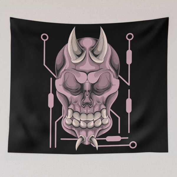 Item preview, Purple skull head illustration designed and sold by satriyanto.