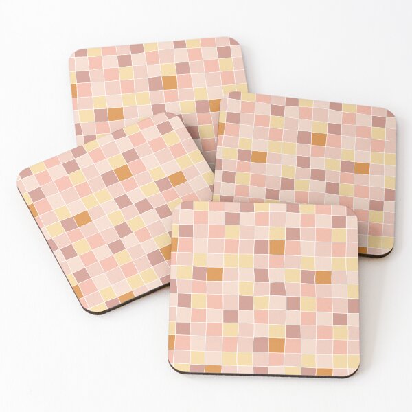 Item preview, Pink and peach tiles - Ocean Treasure - yellow designed and sold by Ashleigh Fish.