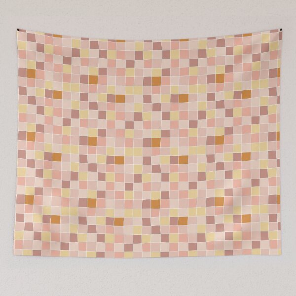 Item preview, Pink and peach tiles - Ocean Treasure - yellow designed and sold by Ashleigh Fish.