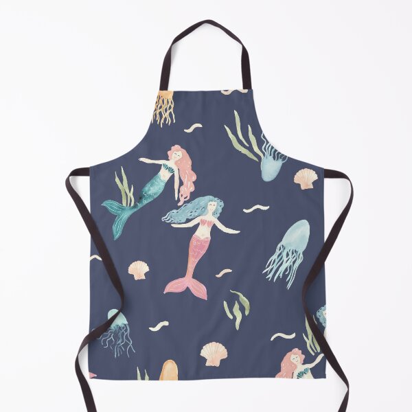 Item preview, Watercolor mermaids on dark blue designed and sold by Ashleigh Fish.