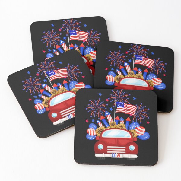Item preview, Happy Fourth of July- Funny Retro Vintage Merica Firecrackers Truck America Tee Design Gift Idea for Fourth of July Patriotic Americans and Veterans designed and sold by Prince - Bestseller ★★★★★.