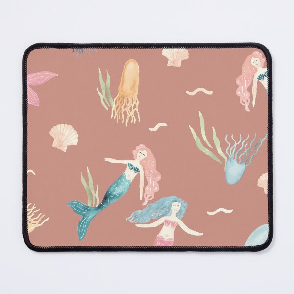Item preview, Watercolor mermaids on dusty pink designed and sold by Ashleigh Fish.