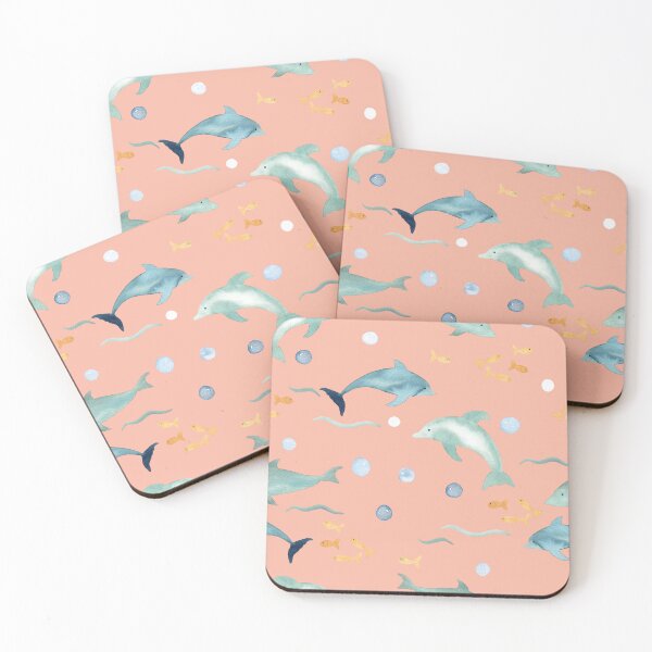 Item preview, Dolphins - Under the Sea - pink designed and sold by Ashleigh Fish.