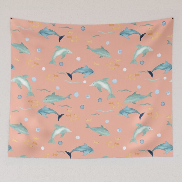 Item preview, Dolphins - Under the Sea - pink designed and sold by Ashleigh Fish.