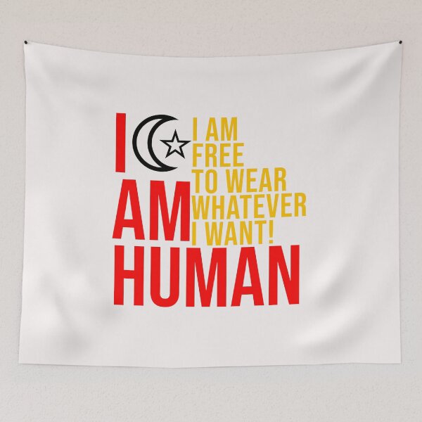 Item preview, I AM HUMAN! You can't tell me what to wear! French Burkini Ban- Stand against the inhumane ban against muslims in France! designed and sold by IndranyxDesigns.