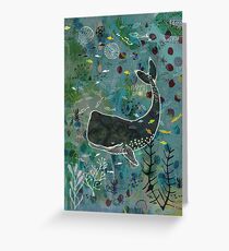 Wally the Whale hanging out with friends Greeting Card