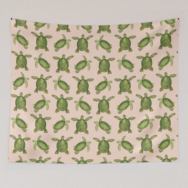 Item preview, Watercolor turtles on pink designed and sold by Ashleigh Fish.