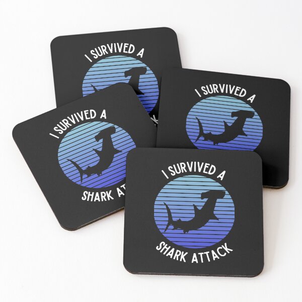 Item preview, I Survived A Shark Attack Shark Fins Doctumentry Hammerhead Shark Lover designed and sold by DadJokeDescript.