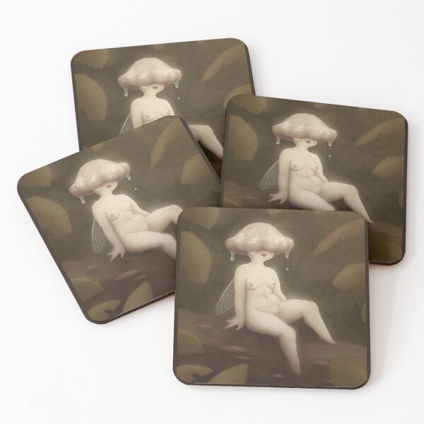 Item preview, whet mushroom girl designed and sold by HuntingForTeeth.