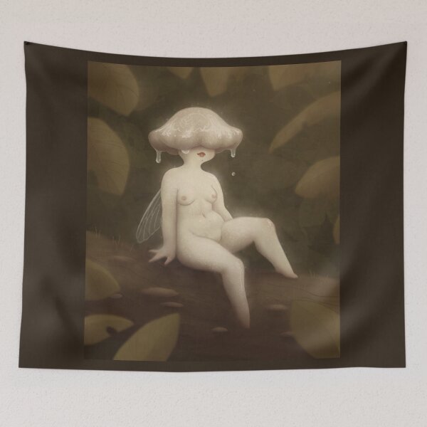 Item preview, whet mushroom girl designed and sold by HuntingForTeeth.