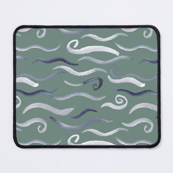 Item preview, Sage and blue waves in watercolor designed and sold by Ashleigh Fish.
