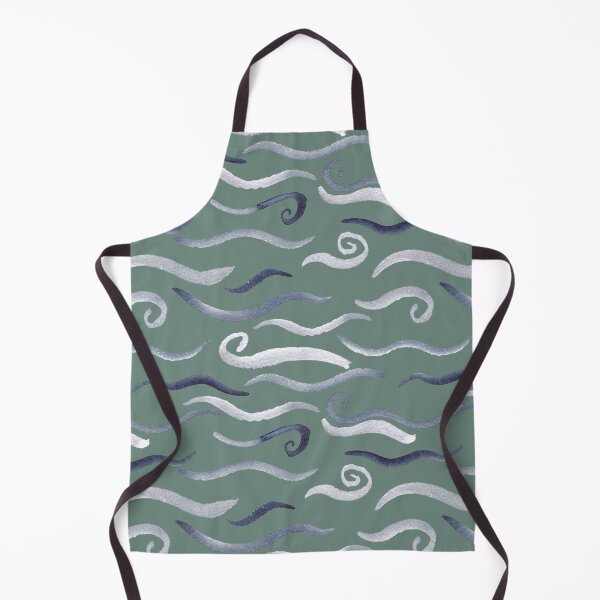 Item preview, Sage and blue waves in watercolor designed and sold by Ashleigh Fish.