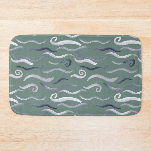 Item preview, Sage and blue waves in watercolor designed and sold by Ashleigh Fish.