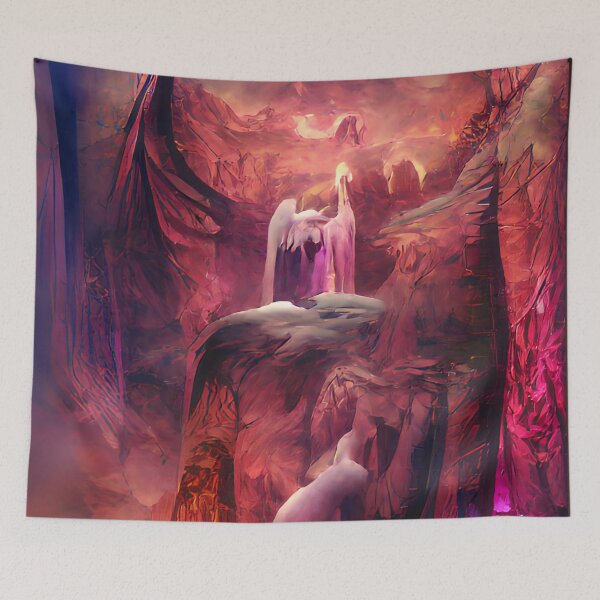 Item preview, Hell's Fortress Fiery Abstract Art designed and sold by CreepyKaleidopi.