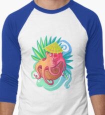 Octopus on the Beach Men's Baseball ¾ T-Shirt