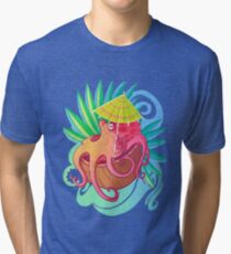 Octopus on the Beach Tri-blend T-Shirt