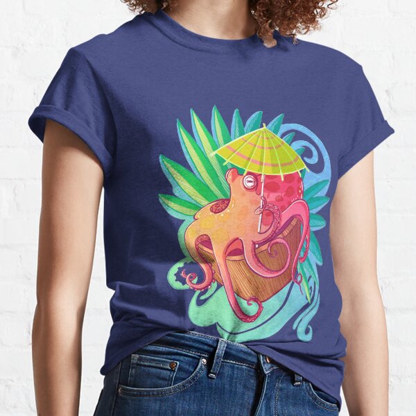 Octopus on the Beach Classic T-Shirt