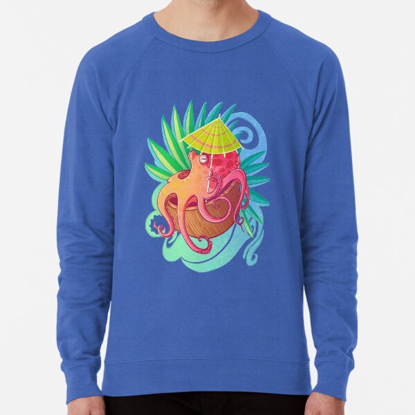 Octopus on the Beach Lightweight Sweatshirt