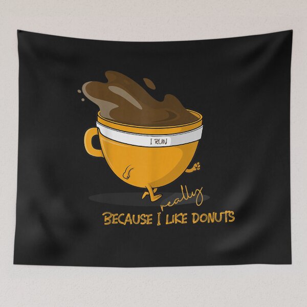 Item preview, I Run Because I Really Like Donuts, Coffeecup Workout T-Shirt designed and sold by Besnier-Rahel.