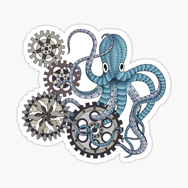 Steampunk octopus Sticker