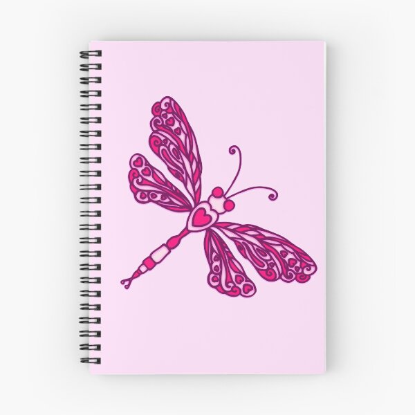 Item preview, Dragonfly pink purple inked line art  designed and sold by Sarah Trett.
