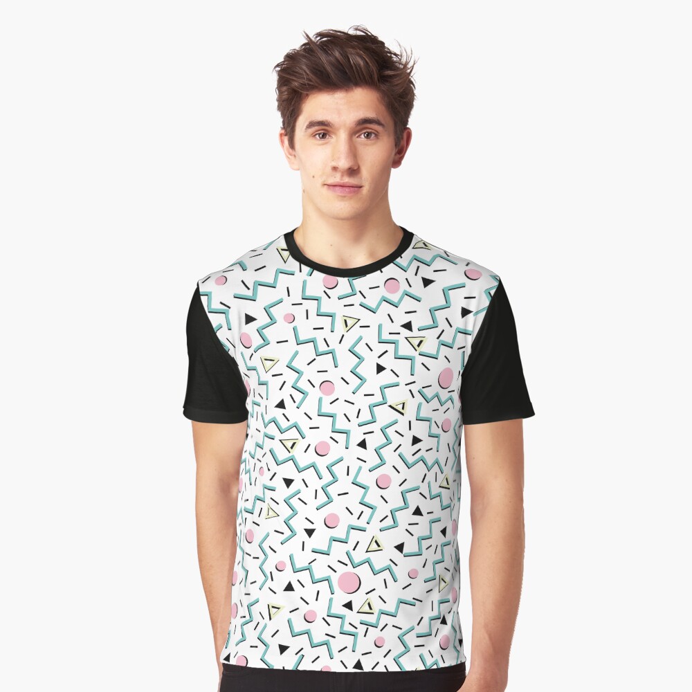 Back to the 80's eighties, funky memphis pattern design Graphic T-Shirt