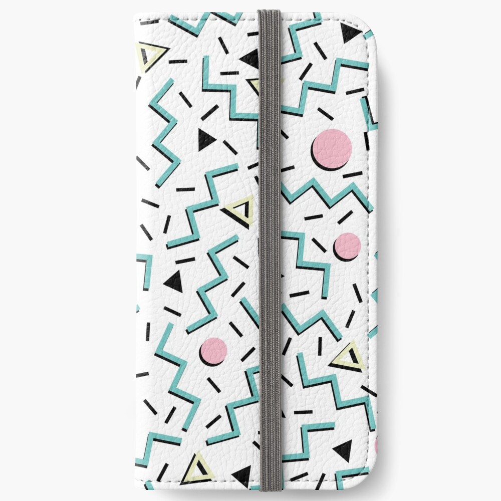 Back to the 80's eighties, funky memphis pattern design iPhone Wallet