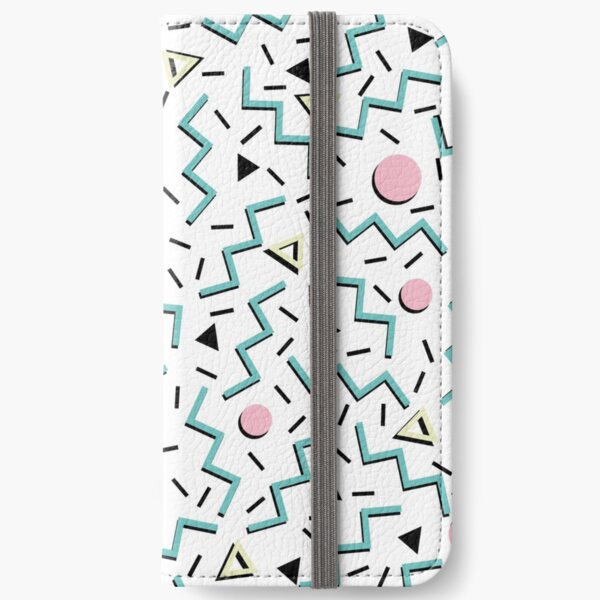 Back to the 80's eighties, funky memphis pattern design iPhone Wallet