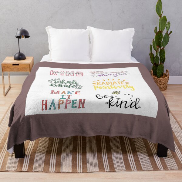Item preview, positivity sticker pack Throw Blanket designed and sold by ZukiaHera.