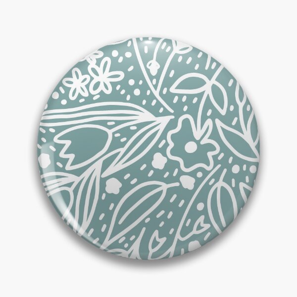 Item preview, Line drawing florals - white on green designed and sold by Ashleigh Fish.