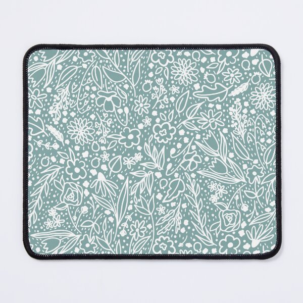 Item preview, Line drawing florals - white on green designed and sold by Ashleigh Fish.