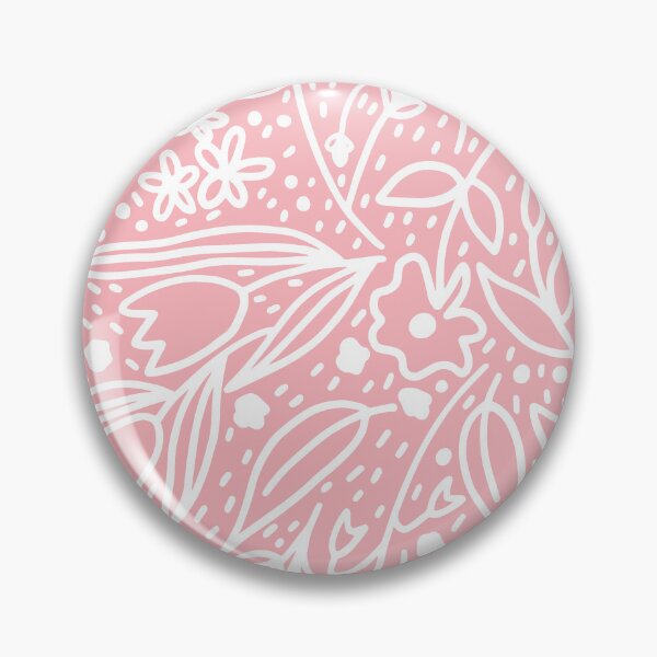 Item preview, Line drawing florals - white on pink designed and sold by Ashleigh Fish.