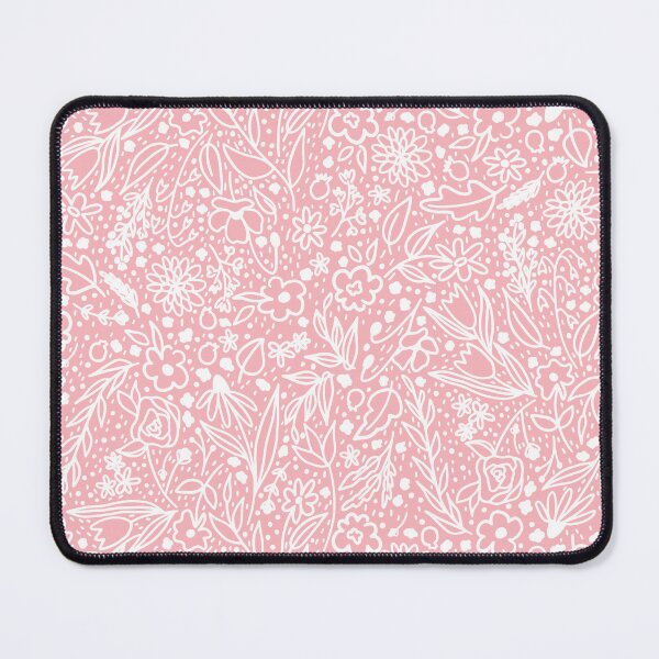 Item preview, Line drawing florals - white on pink designed and sold by Ashleigh Fish.