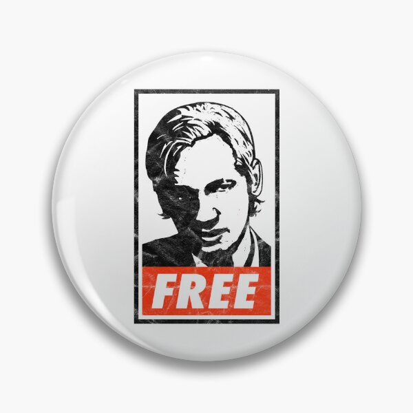 Item preview, Free Assange (White Worn Look) designed and sold by politicalamity.