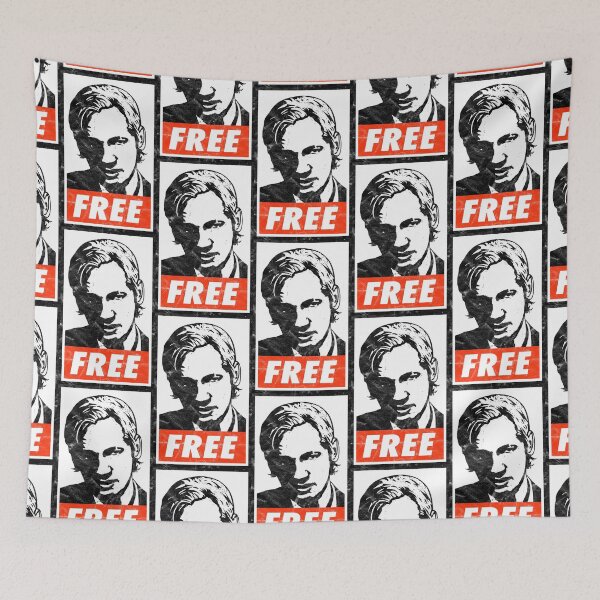 Item preview, Free Assange (White Worn Look) designed and sold by politicalamity.
